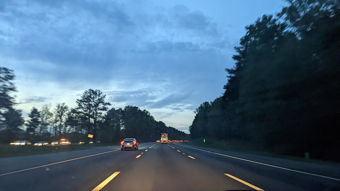 on an evening drive